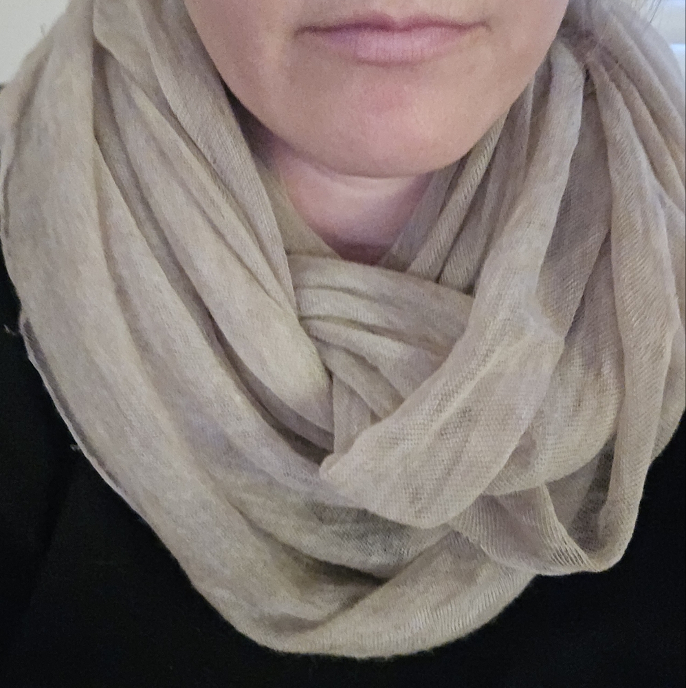 Beige 100% Cashmere Scarf